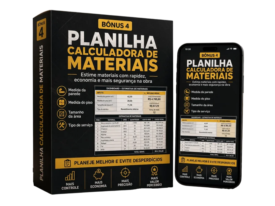 Planilha calculadora de materiais